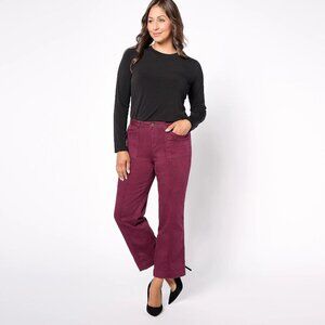 2/$30 Belle by Kim Gravel Petite TripleLuxe Twill Gaucho Wine 16 #8956